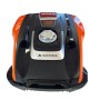 YARD FORCE Mähroboter Compact 300RBS, schwarz-orange, mit silbernem Bedienfeld und roter STOP-Taste.