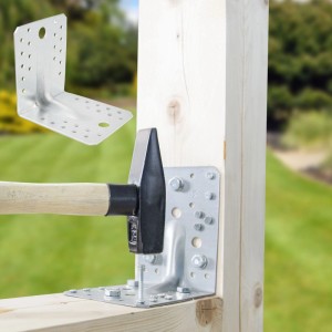 SOTECH Winkelverbinder 90 Grad mit Sicke, 20er Set, Stahl verzinkt, zur Holzverbindung