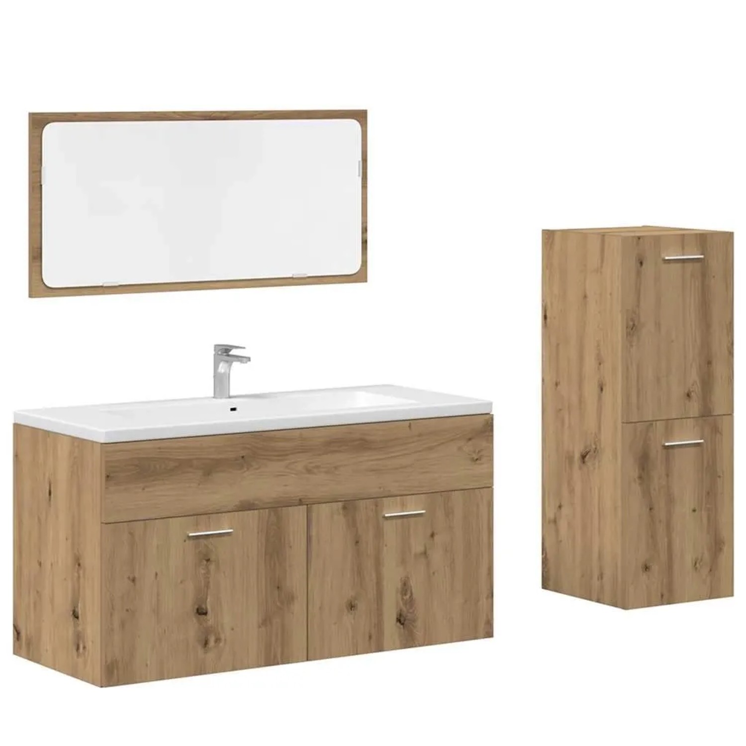 vidaXL 3-Tlg Badmöbel-Set Artisan-Eiche Holzwerkstoff 3328594 günstig online kaufen