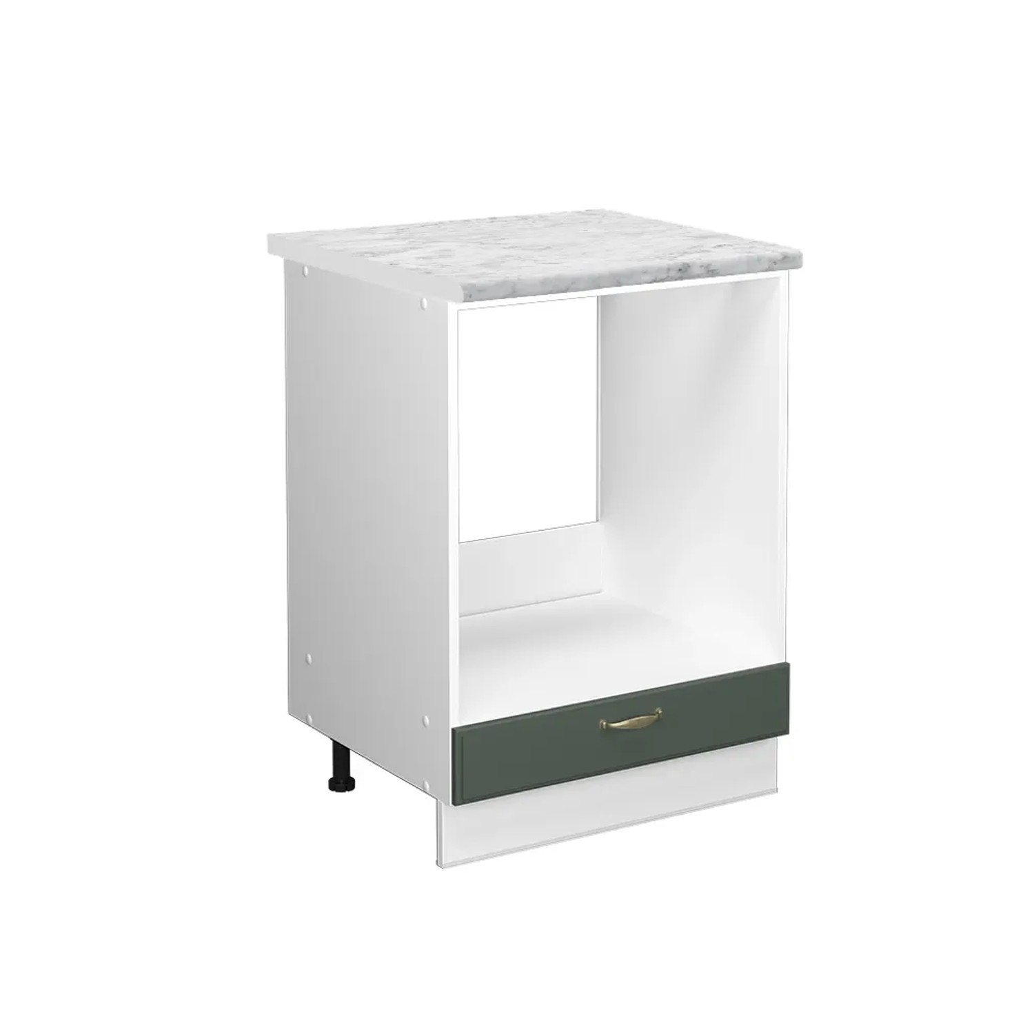 Vicco Herdumbauschrank Fame-Line Grün-Gold Landhaus/Weiß 60 cm AP Marmor