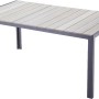 Gartentisch Olivia von Garden Pleasure, Teil des 7-teiligen Lounge-Gartenmöbel-Sets, mit Non-Wood-Tischplatte in Holzoptik.