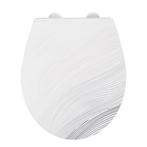 Wenko WC-Sitz Menin aus Duroplast, weiße Oberfläche mit Relief-Muster.