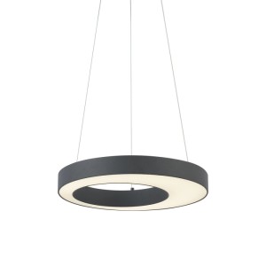 Moderne, dimmbare LED Hängelampe Organici in Schwarz, 50cm Durchmesser.