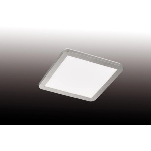 Eckige LED-Deckenleuchte Gotland in Weiß-Nickel, 15 W, 2100 lm.