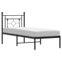 Schwarzes Metall Bettgestell 80x200 cm mit Kopfteil für Schlafzimmer