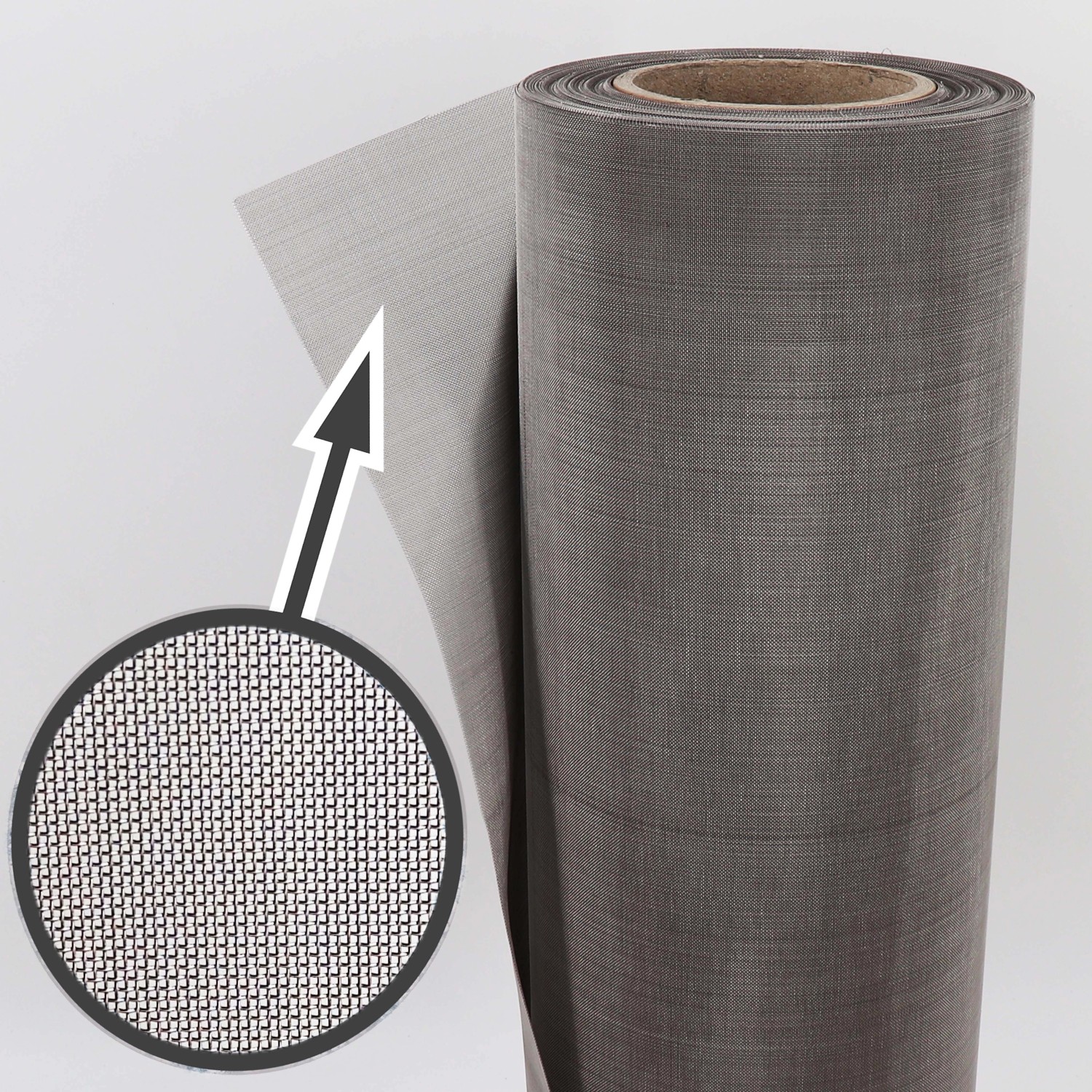 Aquagart Edelstahlgewebe 40x40cm für Teichfilter, Bogensieb. Detailaufnahme der Maschen.