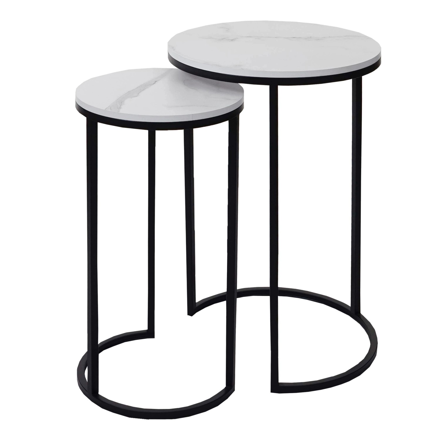 MCW 2er-Set Beistelltisch K46 Weiß-schwarz günstig online kaufen