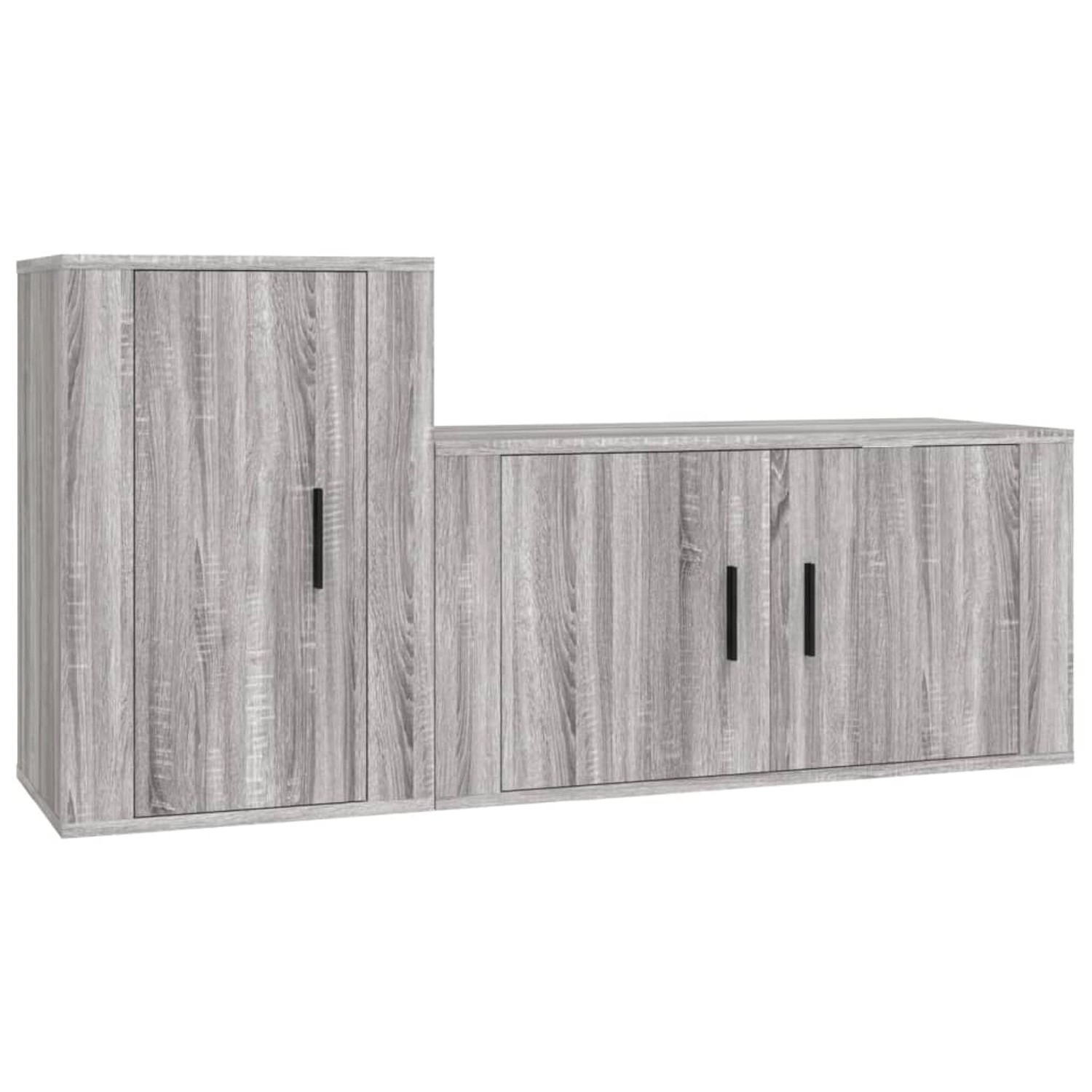 vidaXL 2-tlg. TV-Schrank-Set Grau Sonoma Holzwerkstoff 3