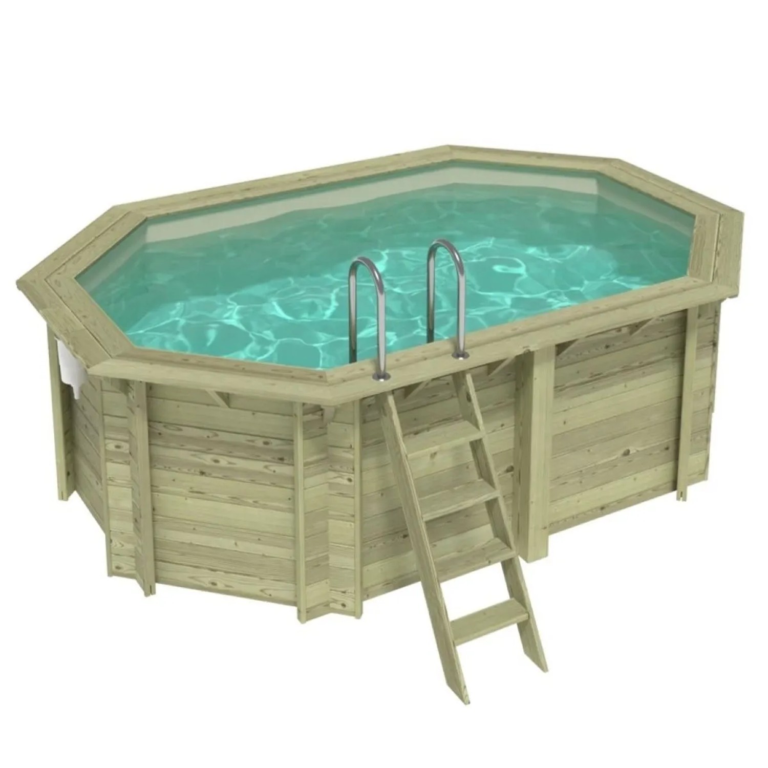 ALTANKA Holzpool Nemo 4,3x3 Höhe 1,31 m SANDFARBEN mit Einzubetonierendem Profil BAS7303OSPI3