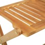 Detailansicht der Akazienholz-Sitzfläche des vidaXL Gartenstuhls, Teil der 3-tlg. Essgruppe.