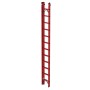 Zweiteilige PROREGAL Sprossen-Schiebeleiter aus GFK mit 2x12 Sprossen, rot.