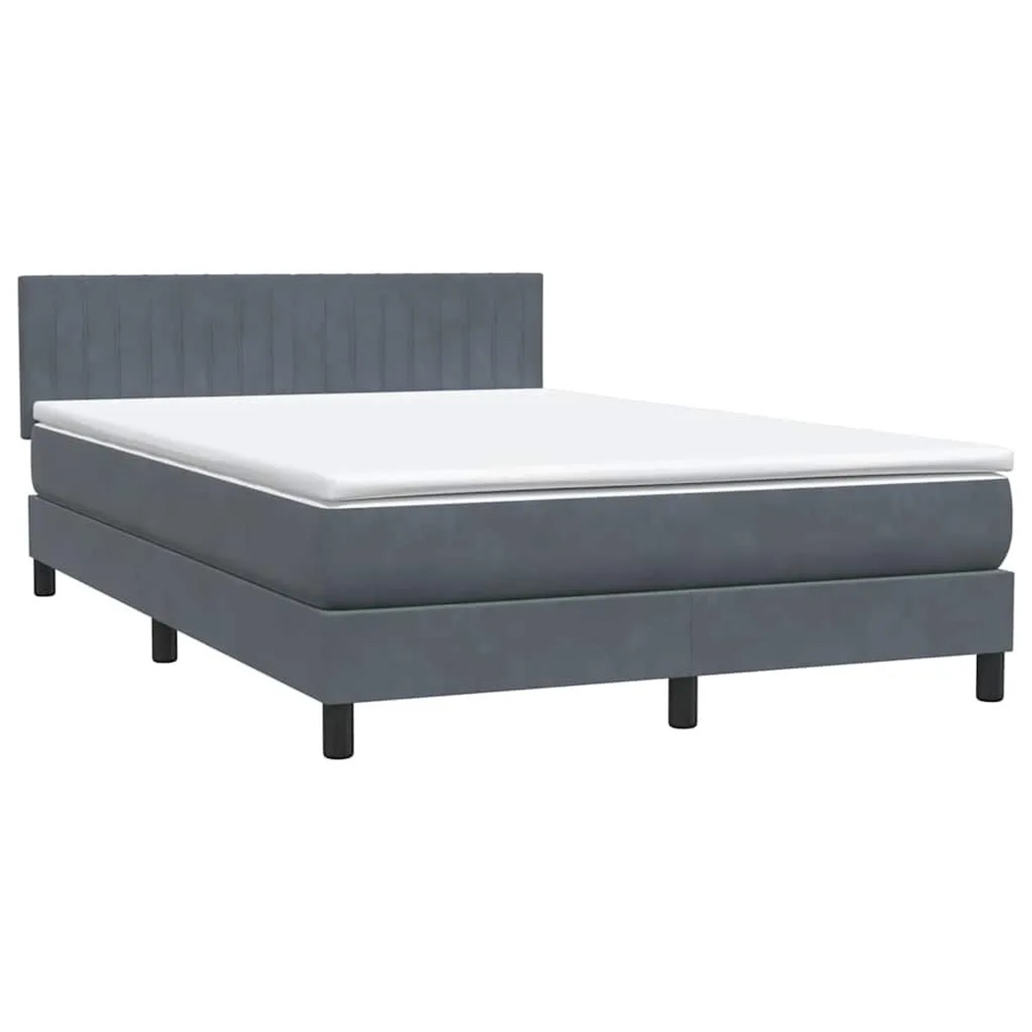 vidaXL Boxspringbett mit Matratze Dunkelgrau 160x220 cm Samt 3316456 günstig online kaufen