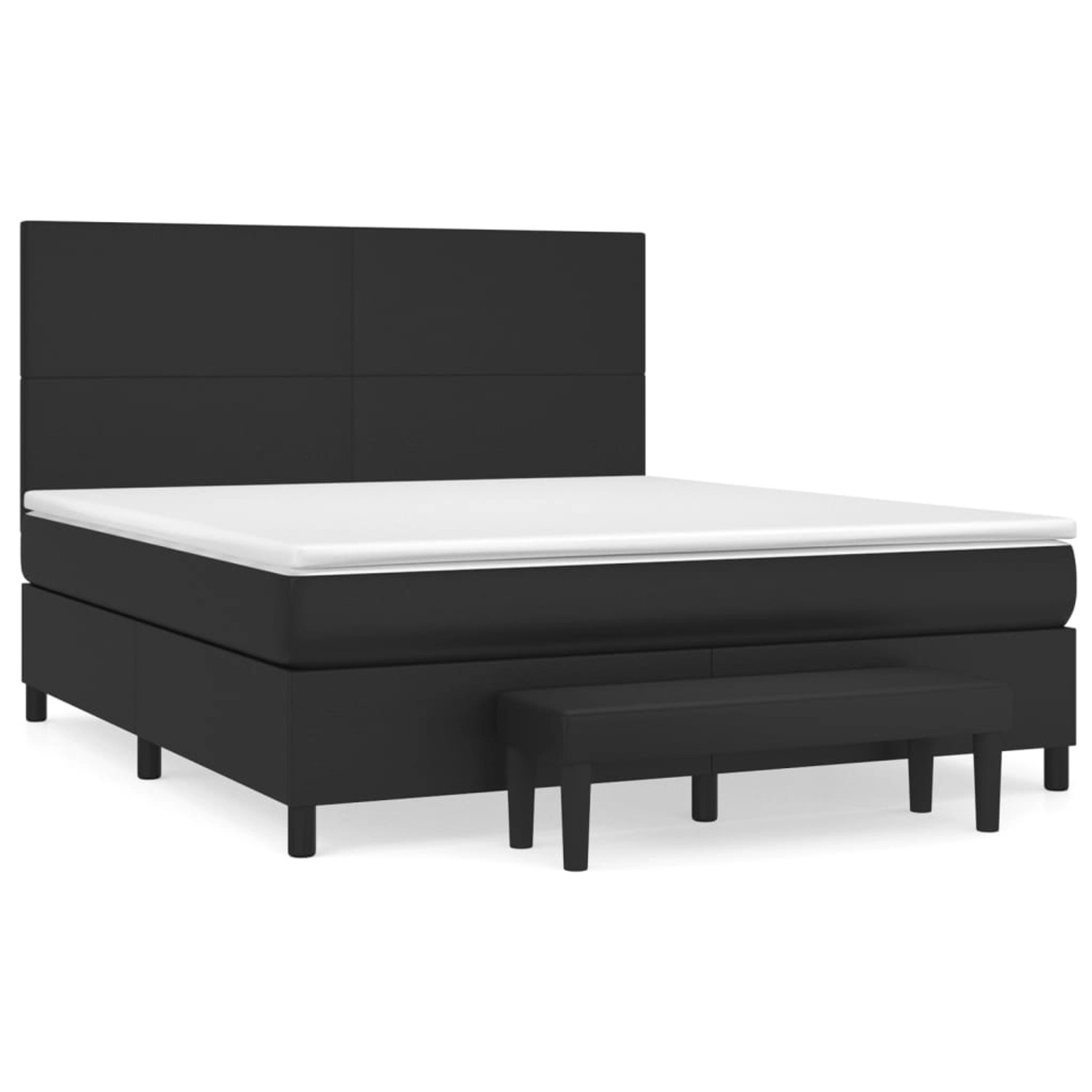 vidaXL Boxspringbett mit Matratze Schwarz 180x200 cm Kunstleder 3137557 günstig online kaufen