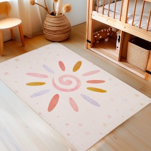 Ayyildiz Kinderteppich Play 2021 in Creme (80x120 cm) mit Sonne und Sternen.