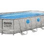Bestway Stahlrahmenpool Set Power Steel Swim Vista, oval, 549x274x122 cm, grau.