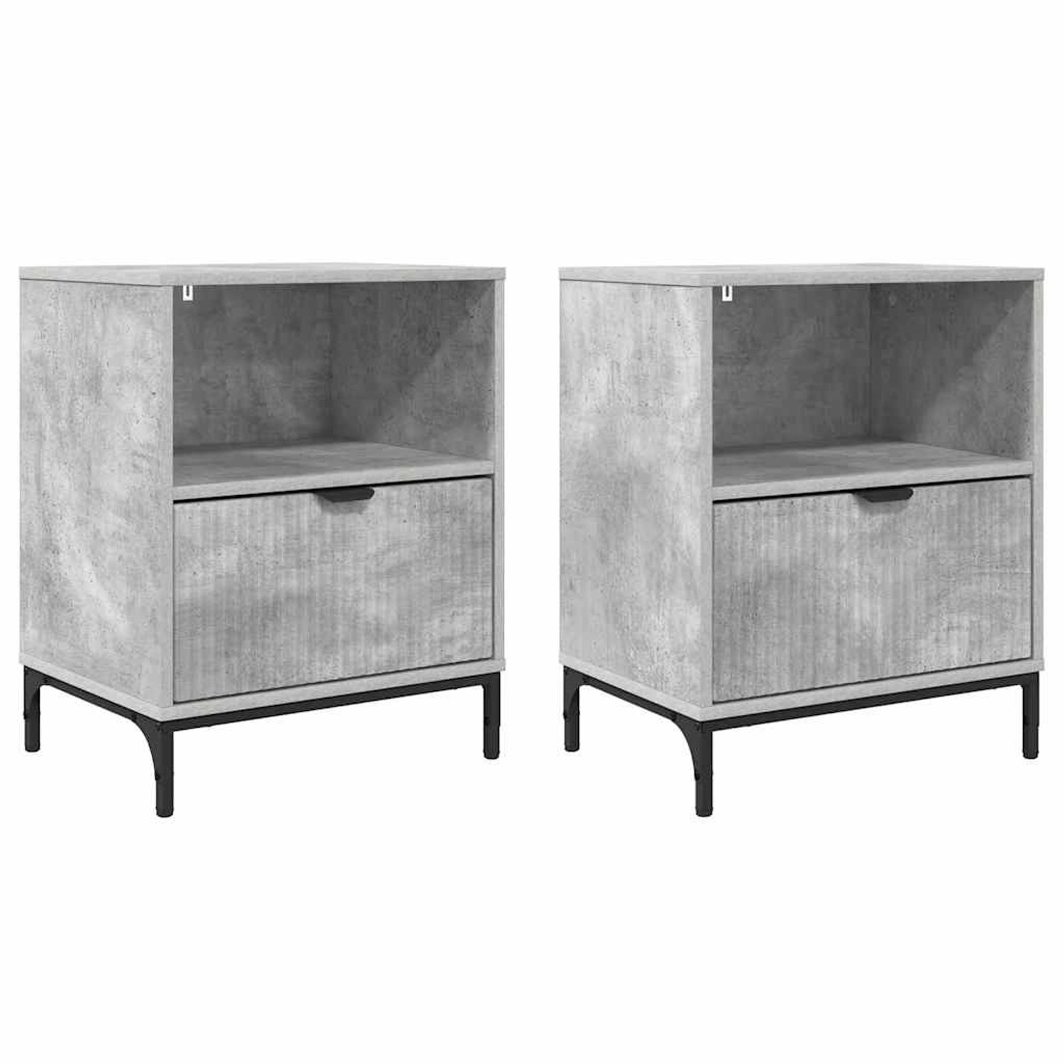 vidaXL Nachttische 2 Stk Betongrau 49 x 36 x 61 cm Holzwerkstoff 883481