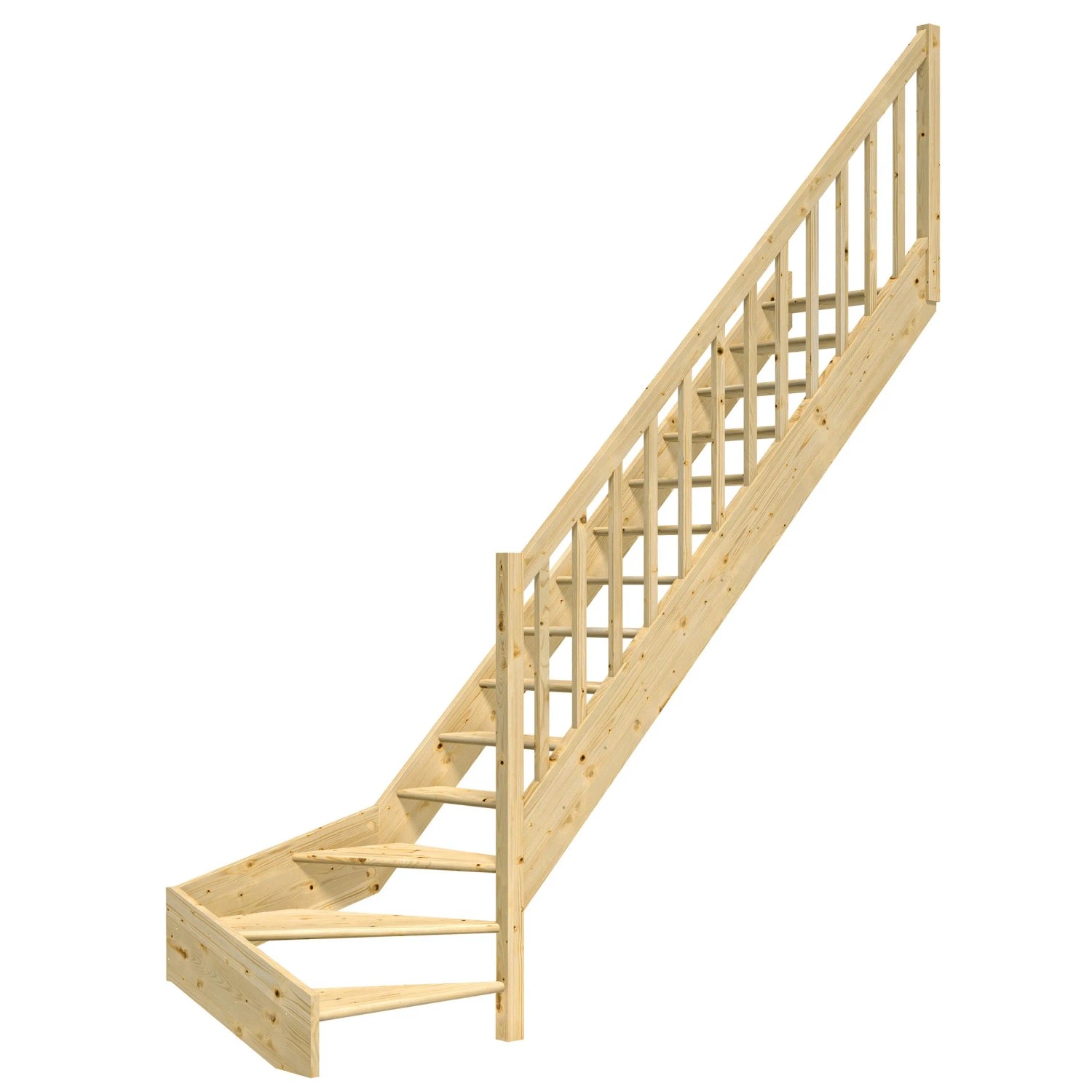 Dolle Raumspartreppe Paris 1/4-gew. Rechts Fichte Rechteckstabgeländer FSC® günstig online kaufen