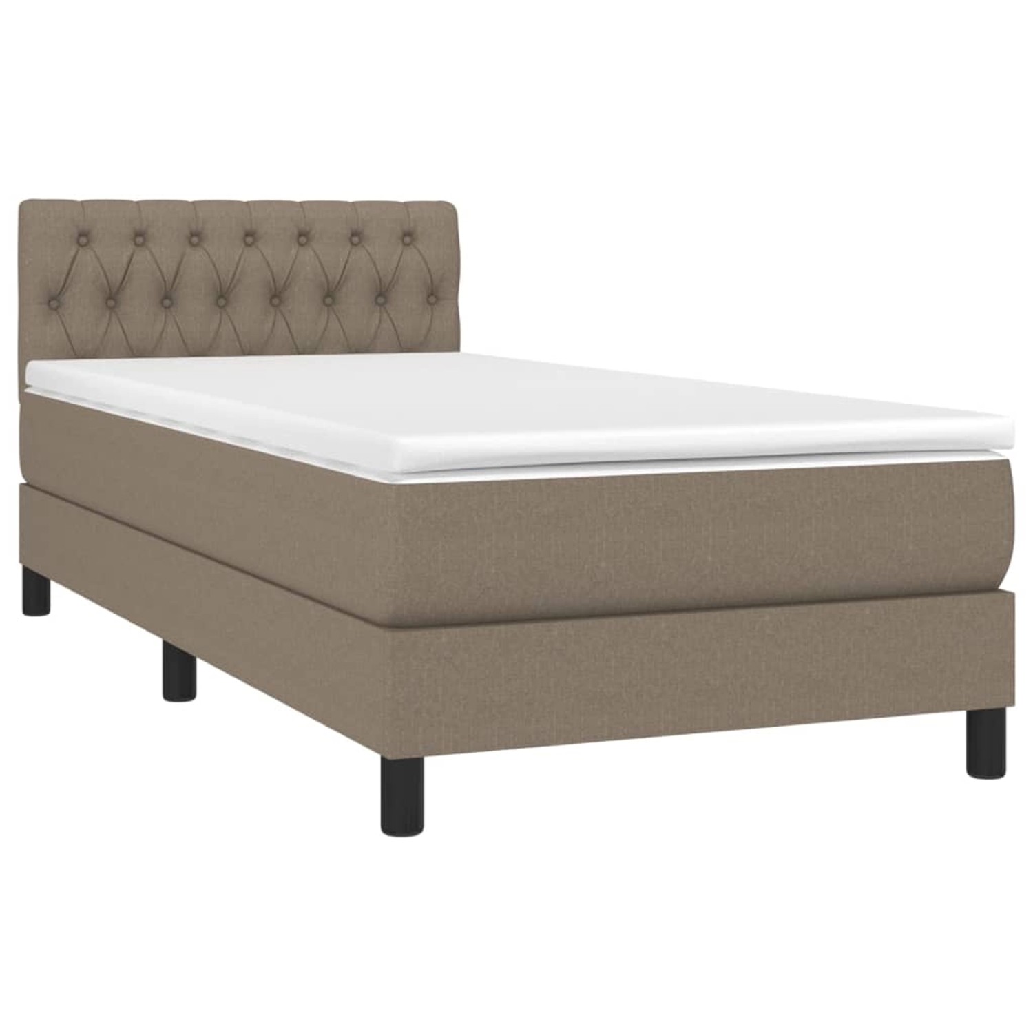 vidaXL Boxspringbett mit Matratze & LED Taupe 90x190 cm Stoff 3133361 günstig online kaufen