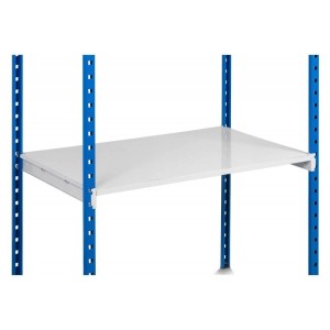 PROREGAL Fachbodenregal Maximus, hellblau-lichtgrau, mit weißem Metallplatten-Fachboden.