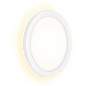 Runde, weiße Brilo LED-Außenleuchte Frankfurt, Ø 21 cm, für Wand- und Deckenmontage.