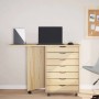 vidaXL Rollwagen mit Schreibtisch MOSS Klarlack 105,5 x 39 x 74,5 cm 42032404_3
