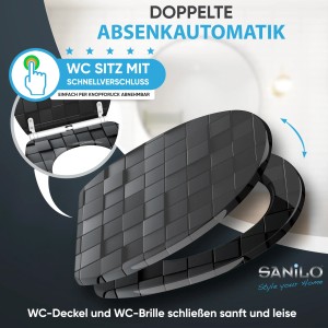 SANILO WC-Sitz Cube mit Absenkautomatik und Top-Fix-Befestigung, modernes Design.