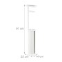 Relaxdays Toilettenpapierhalter mit Ablage Metall Weiß Freistehend Rutschfest 91 cm x 22 cm x 14 cm 1,1 kg_4