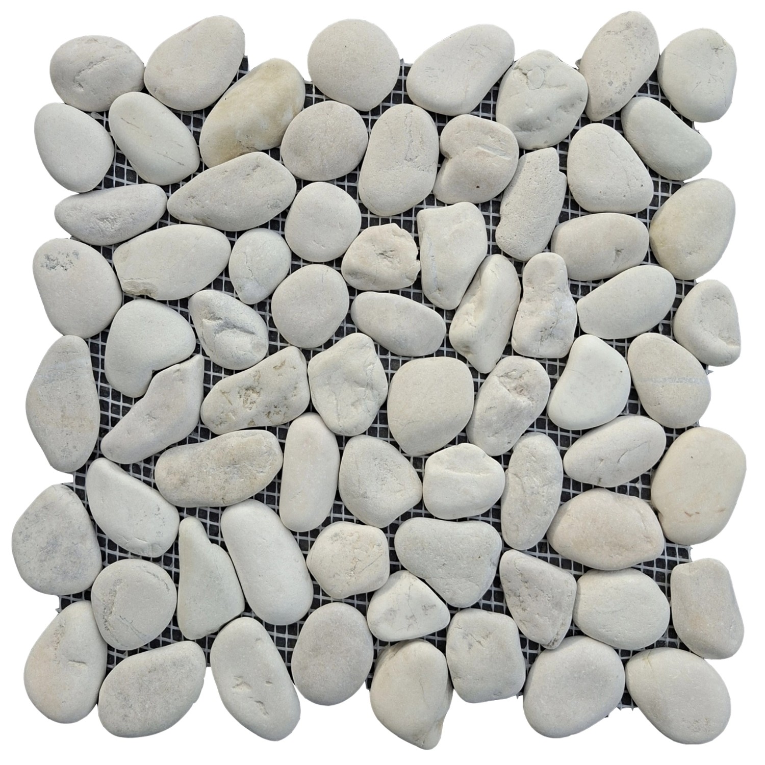 Mosaikmatte Flusskiesel White matt 30 cm x 30 cm günstig online kaufen