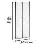 baliv Dusch-Pendeltür DUK-90.61P, 87-90x195cm, Chrom, für Eckdusche & Nische