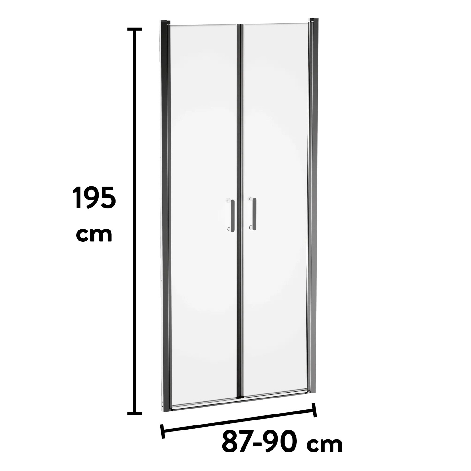 baliv Dusch-Pendeltür DUK-90.61P, 87-90x195cm, Chrom, für Eckdusche & Nische