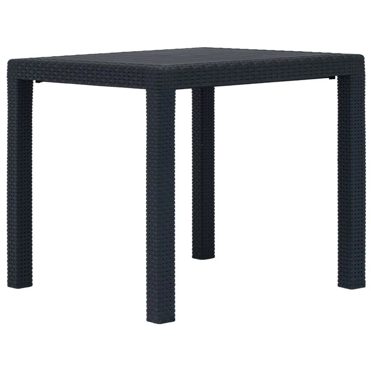 Furnicato Gartentisch Anthrazit 79x79x72 Cm Kunststoff Rattan-optik