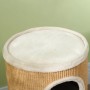 Detailaufnahme: Braune PawHut Kratztonne/Kratzbaum mit Sisal und Liegefläche.