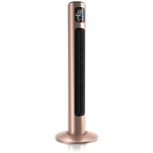 Brandson Turmventilator, 96cm, in Roségold mit digitalem Display und Fernbedienung.