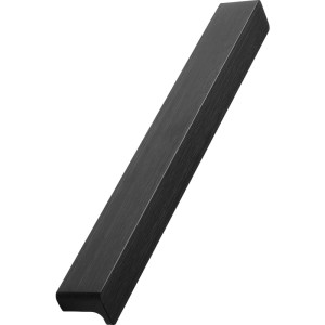 Furnipart Elan Griffleiste aus mattem schwarzem Aluminium, 200 mm breit, 160 mm Lochabstand, für Möbel.