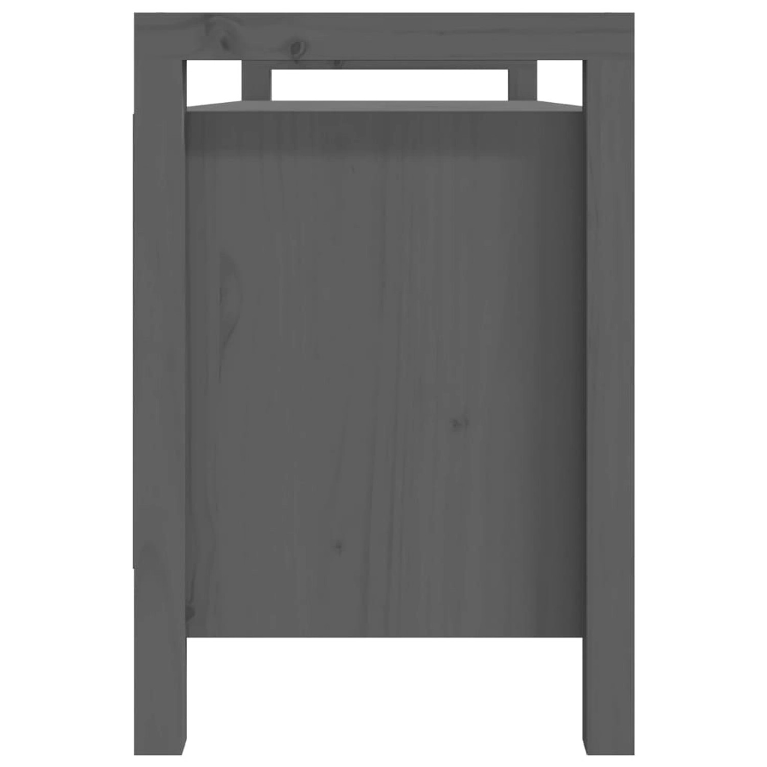 Graue vidaXL Flurbank aus Kiefernholz, 110x40x60 cm, für Flur oder Eingangsbereich.