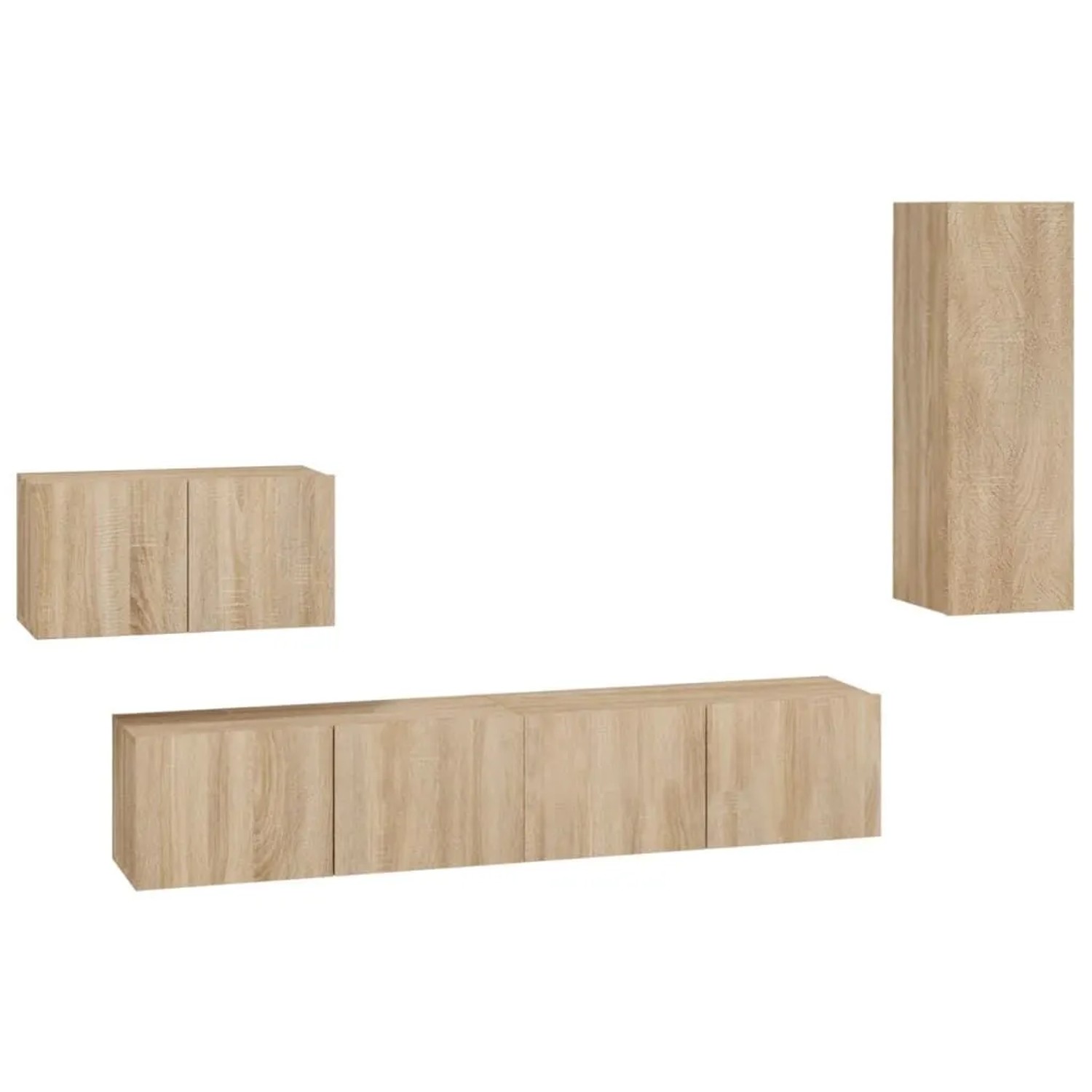 vidaXL 4-Tlg TV-Schrank-Set Sonoma-Eiche Holzwerkstoff 3114336