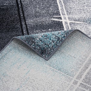 Blauer Designer Teppich Brilliant mit Farbverlauf, 120x170cm, Kurzflorteppich mit modernem Muster.