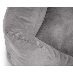 Graues Knuffelwuff Hundebett Dreamline Velours (M-L, 85x63cm) mit hohem Rand.