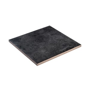 Dunkelgraue Diephaus Cera-Roca Basalt Keramik Terrassenplatte 60x60 cm mit steinähnlicher Oberfläche, 3 cm stark.