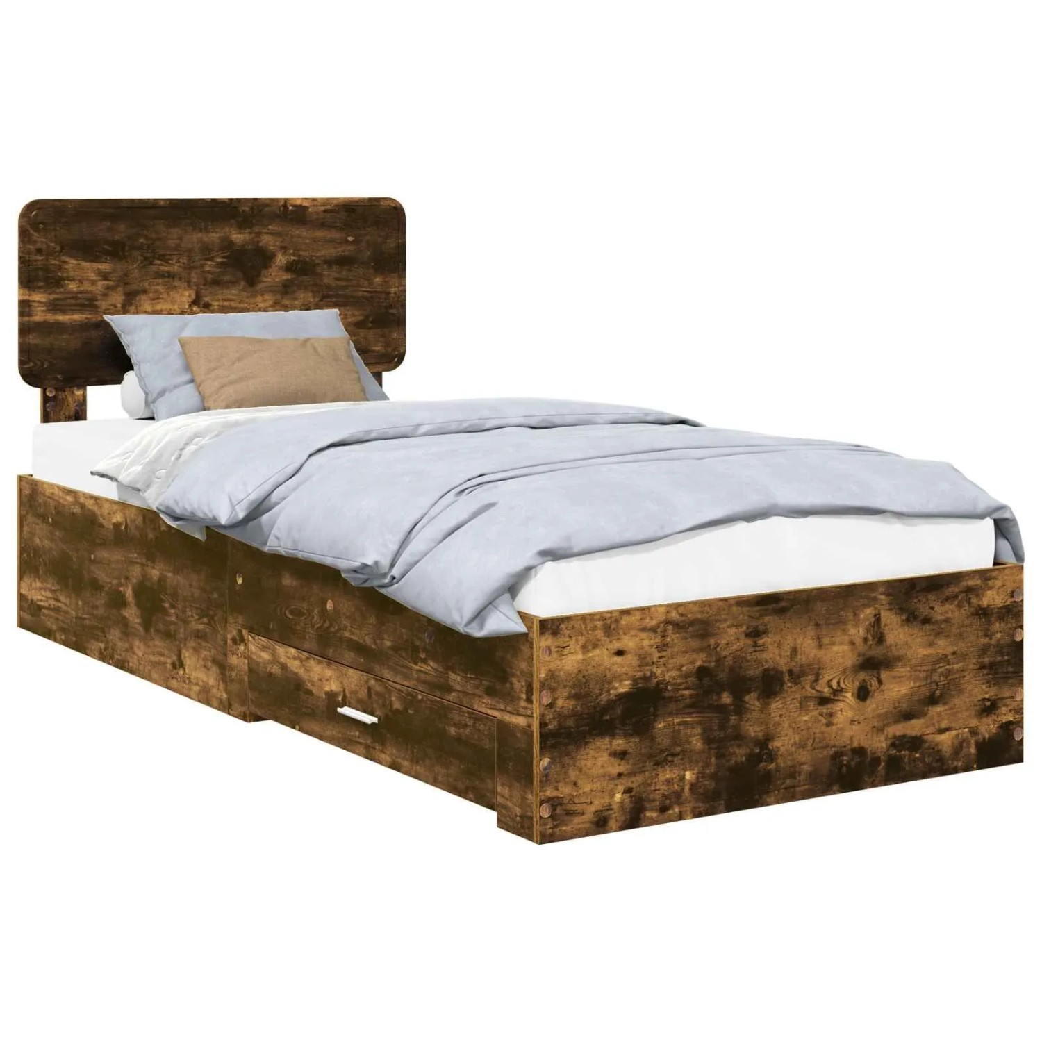 vidaXL Bettrahmen Räuchereiche 75 x 190 cm Holzwerkstoff 3412440
