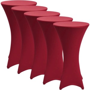 Beautissu Stella Stehtischhusse ø 80cm Bordeaux 5tlg