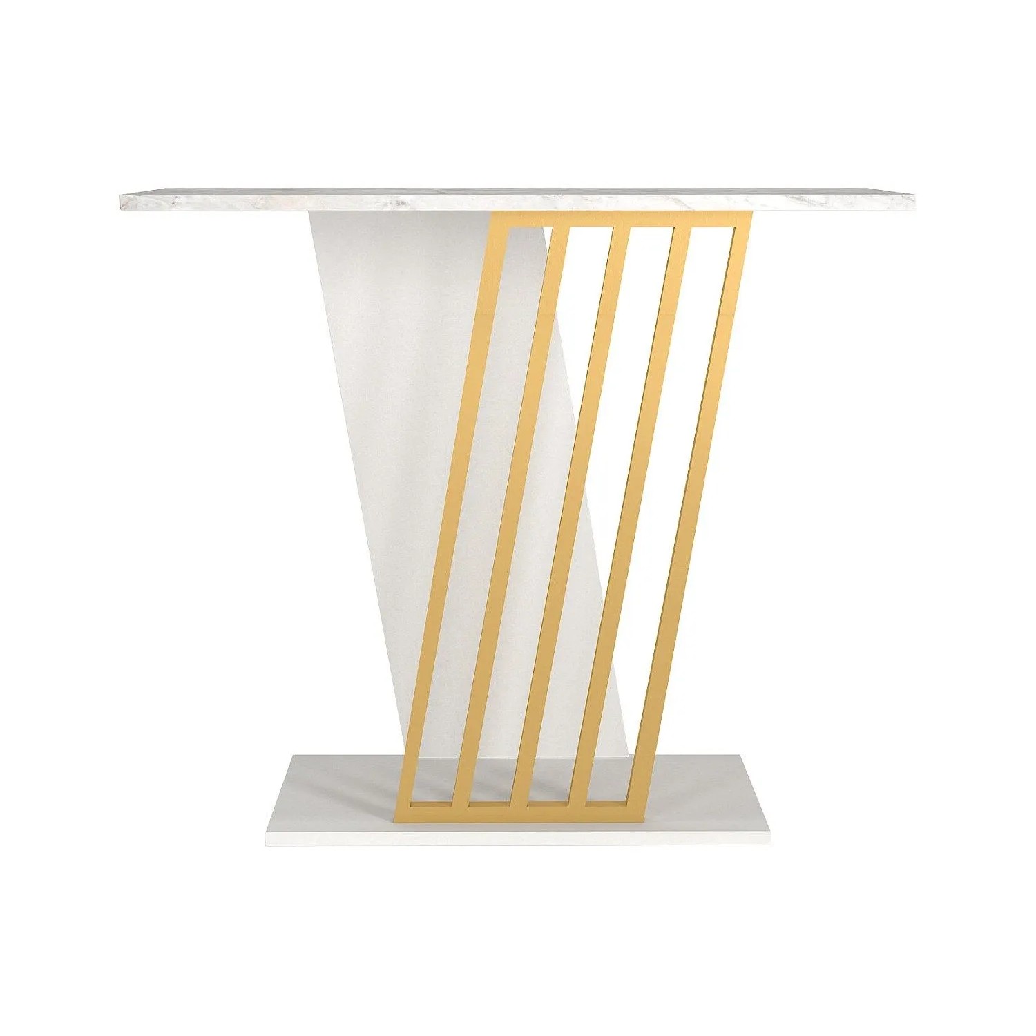 Vente-unique Konsolentisch Orsona Weiß  Goldfarben 90 cm