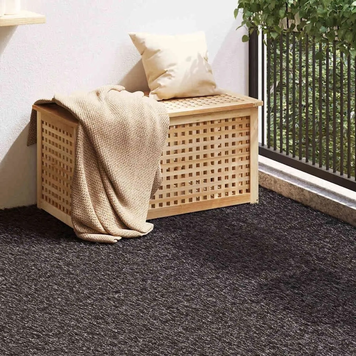 vidaXL Kunstgras Schwarz 15 x 1 m Polypropylen 42006444_2