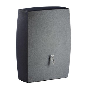 Arves Regentonne Noblesse 275 l in Schwarz Granit mit Wasserhahn für den Garten.