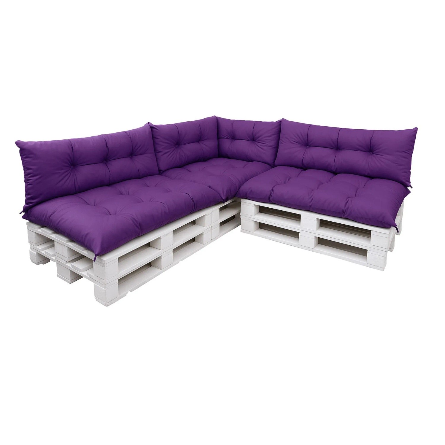 Setgarden Style 7er-Set Palettensofa Kissen Outdoor  120 x 60cm Sitzkissen + Rückenkissen 120 x 40 cm 1tlg Violett