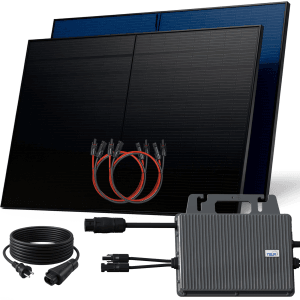 SUNNIVA Balkonkraftwerk 1000 W mit TSUN 800 W Wechselrichter inkl.5m Kabel 2x 500 W Solarmodule Bifazial Fullblack Glas-Glas