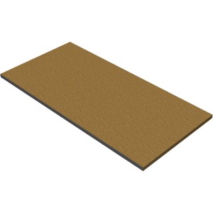 Braune Schalungsplatte mit dunklem Kantenschutz, 1000 mm Länge. Robustes Baugerät für Betonbau.