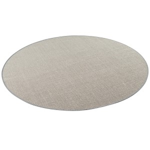 Runder, grauer Sisalteppich (200x200cm) von Snapstyle Natur. Strapazierfähiger Teppich für Wohnräume.