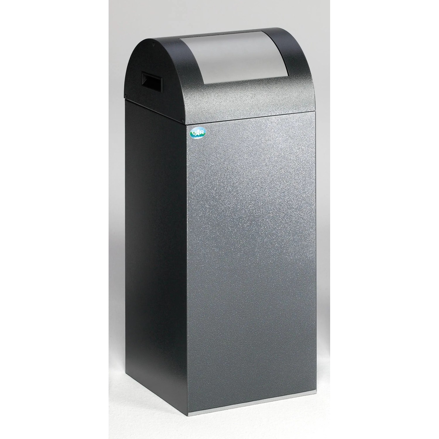 PROREGAL Selbstlöschender Wertstoffsammler Rund Mit Einwurfklappe 60 Liter HxBxT 80 x 32 x 32 cm Verzinkter Stahl Grau Silber