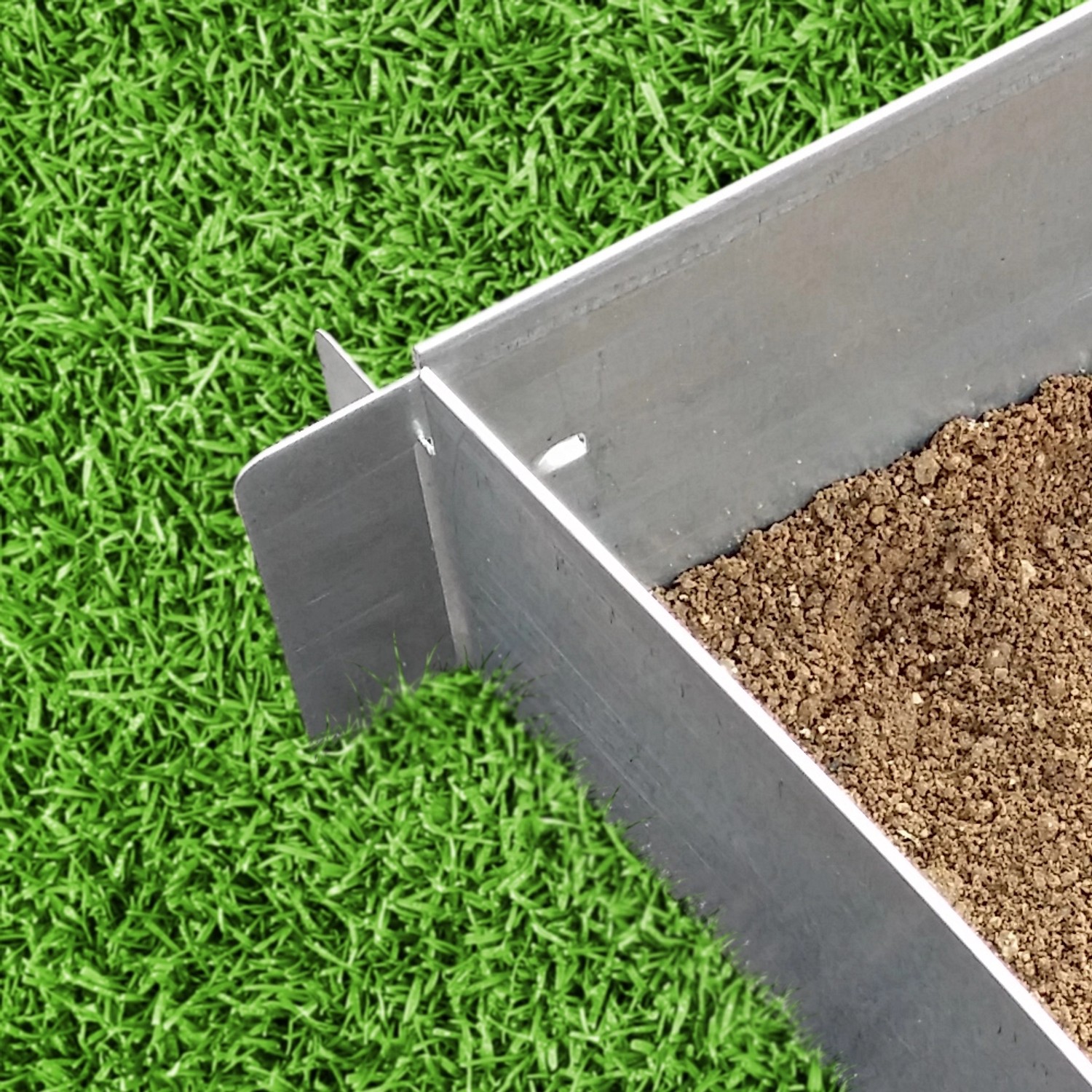 OK-Living Rasenkante, silberfarben, 100x14 cm, 25 Meter, aus Metall, zur Beetbegrenzung.